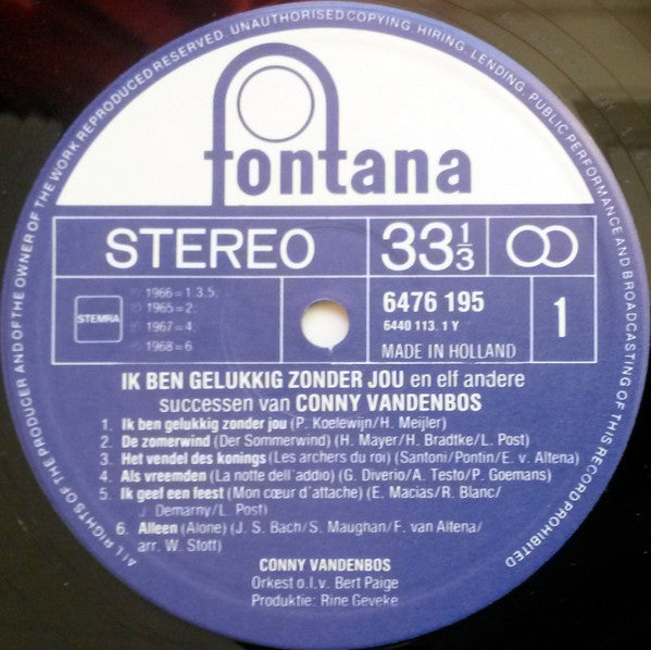 Conny Vandenbos – Ich bin glücklich ohne dich (LP)