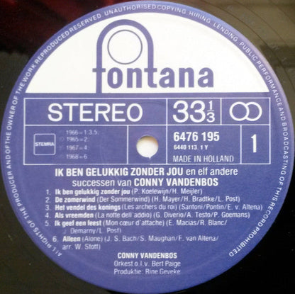 Conny Vandenbos – Ich bin glücklich ohne dich (LP)