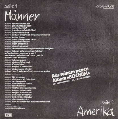 Herbert Grönemeyer - Männer Vinyl Singles Vinyl Zeer Goed / Hoesje Goed "VINYLSINGLES.NL"
