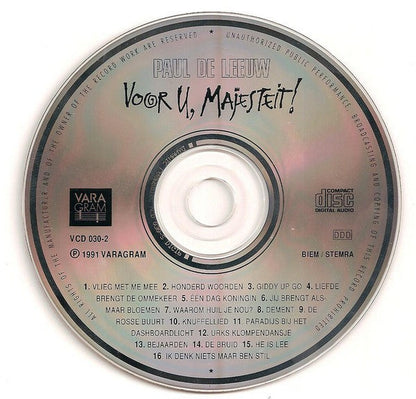 Paul de Leeuw - Voor U, Majesteit! (CD) 70511 Compact Disc Goede Staat
