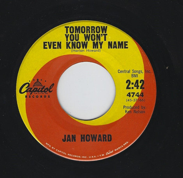 Jan Howard - Tomorrow You Won't Even Know My Name 42250 Vinyl Singles Toevoegen Vinyl Goed / Hoes Generic