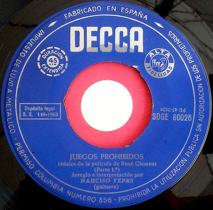 Narciso Yepes - Juegos Prohibidos 17222 Vinyl Singles Vinyl Goed / Hoes Goed
