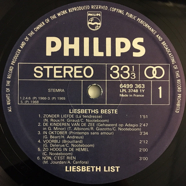 Liesbeth List - Liesbeth's Best (LP) 49670