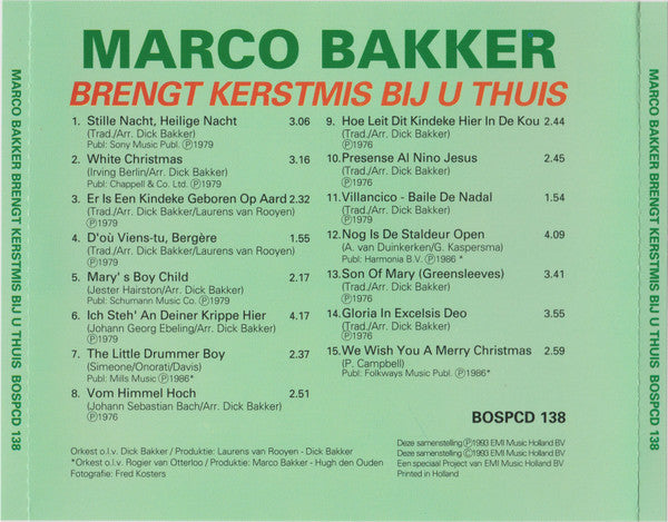 Marco Bakker - Brengt Kerstmis Bij U Thuis (CD) 70863 Compact Disc Goede Staat