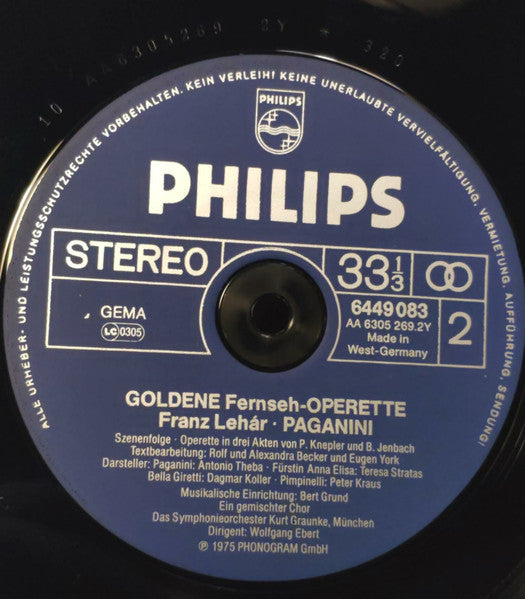 Franz Lehár - Paganini (LP) 42531 Vinyl LP JUKEBOXSINGLES.NL   