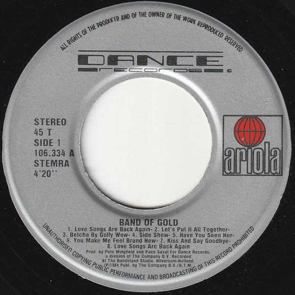 Band Of Gold - Love Songs Are Back Again 12286 Vinyl Singles Vinyl Zeer Goed / Hoesje Goed "VINYLSINGLES.NL"