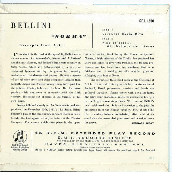 Maria Callas With Nicola Rossi-Lemeni - Norma 42455 Vinyl Singles Vinyl Goed / Hoes Goed