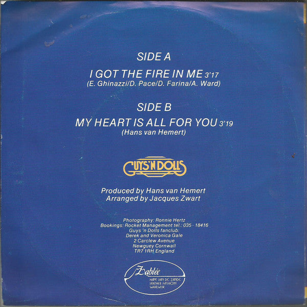 Guys 'N' Dolls - I Got The Fire In Me 19555 Vinyl Singles Vinyl Goed / Hoes Goed