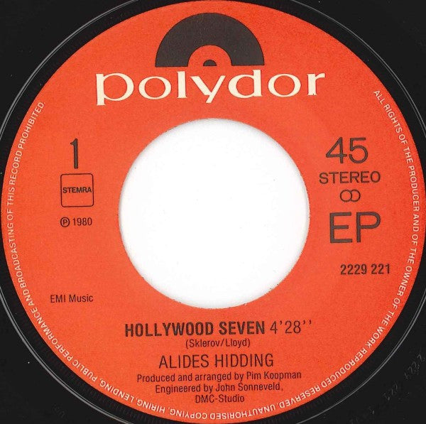 Alides Hidding - Hollywood Seven 02585 Vinyl Singles Vinyl Goed / Hoes Generic