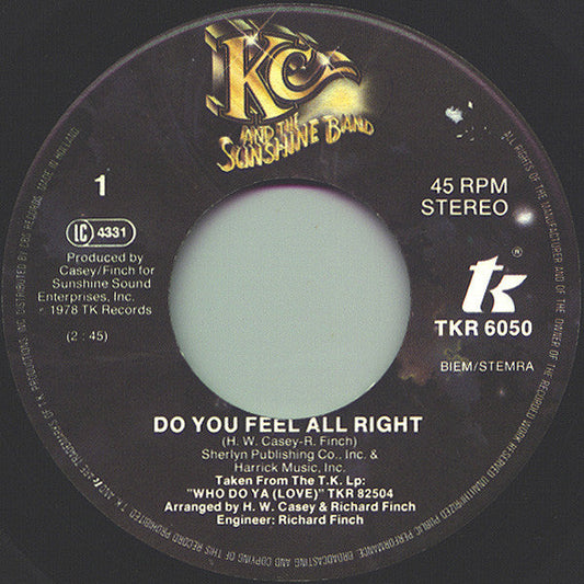 KC & The Sunshine Band - Do You Feel All Right 41828 Vinyl Singles Vinyl Goed / Hoes Generic