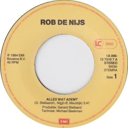 Rob de Nijs - Alles Wat Ademt 43541 Vinyl Singles Vinyl Goed / Hoes Goed