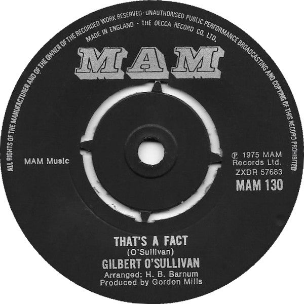 Gilbert O'Sullivan - I Don't Love You But I Think I Like You Vinyl Singles Vinyl Zeer Goed / Hoesje Generic "VINYLSINGLES.NL"