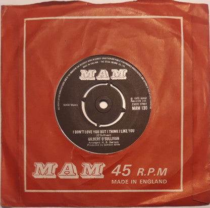 Gilbert O'Sullivan - I Don't Love You But I Think I Like You Vinyl Singles Vinyl Zeer Goed / Hoesje Generic "VINYLSINGLES.NL"