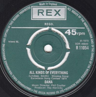 Dana - All Kinds Of Everything Vinyl Singles Vinyl Zeer Goed / Hoesje Generic "VINYLSINGLES.NL"