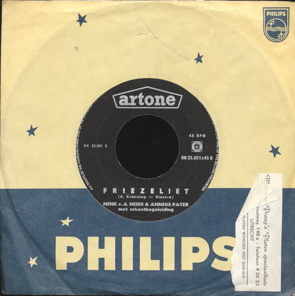 Henk Van Der Heide & Anneke Pater - Us Pake Syn Klok Vinyl Singles Vinyl Zeer Goed / Hoesje Goed "VINYLSINGLES.NL"