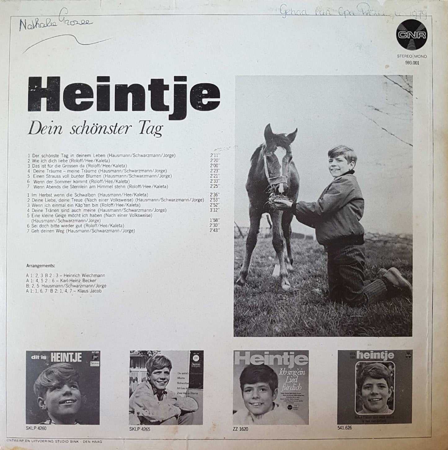 Heintje - Dein Schonster Tag (LP) Vinyl LP Vinyl Zeer Goed / Hoesje Goed "VINYLSINGLES.NL"