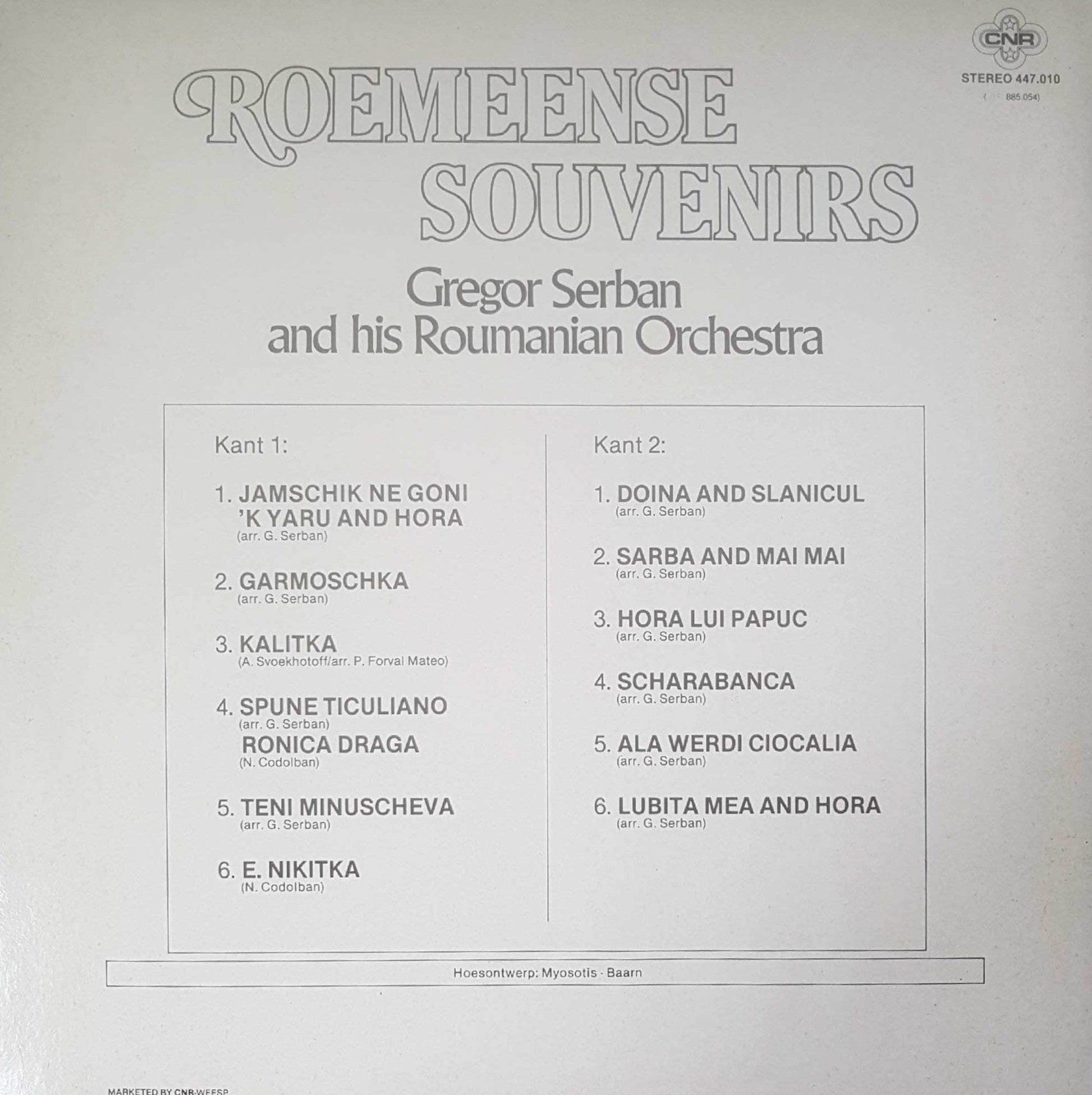 Gregor Serban - Roemeense Souvenirs (LP) 42549 Vinyl LP Goede Staat   