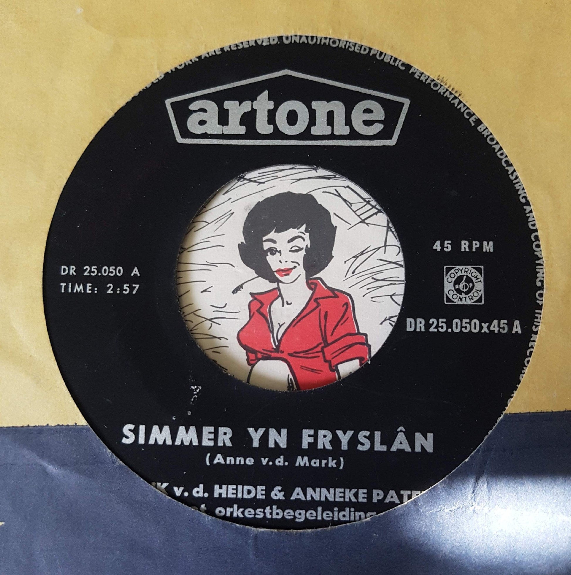 Henk van der Heide en Anneke Pater - Simmer Yn Fryslan Vinyl Singles Vinyl Zeer Goed / Hoesje Generic "VINYLSINGLES.NL"