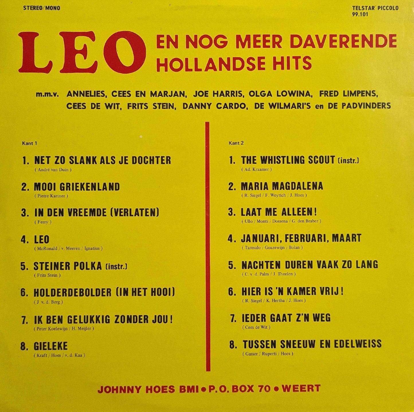 Various - Leo En Nog Meer Daverende Hollandse Hits (LP) 42359 (B) Vinyl LP JUKEBOXSINGLES.NL   