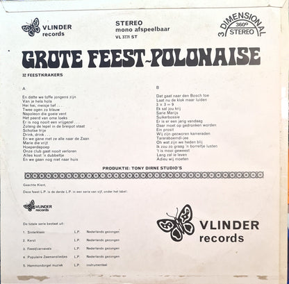 Unknown Artist - Grote Feest-Polonaise - 32 Feestkrakers (LP) 48269 Vinyl LP JUKEBOXSINGLES.NL   