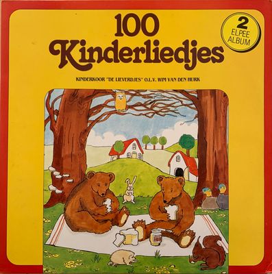 Kinderkoor De Lieverdjes - 100 Kinderliedjes (LP) Vinyl LP Dubbel Vinyl (VG) <br> Hoes (G+)