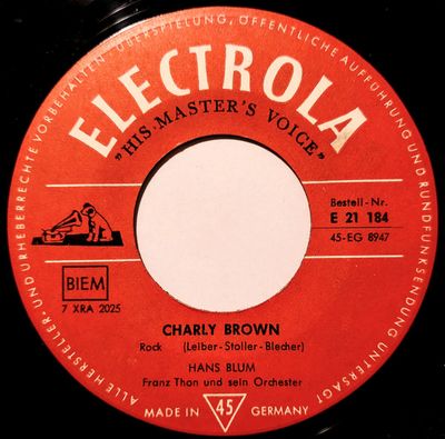 Hans Blum - Charly Brown Vinyl Singles Vinyl Zeer Goed / Hoesje Generic "VINYLSINGLES.NL"