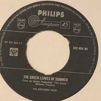 Brothers Four - The Green Leaves Of Summer Vinyl Singles Vinyl Zeer Goed / Hoesje Generic "VINYLSINGLES.NL"