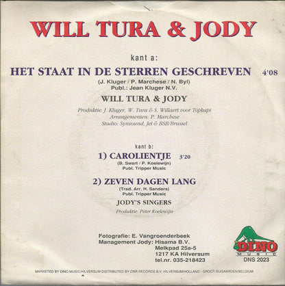 Will Tura & Jody - Het Staat In De Sterren Geschreven 15848 Vinyl Singles Vinyl Goed / Hoes Goed