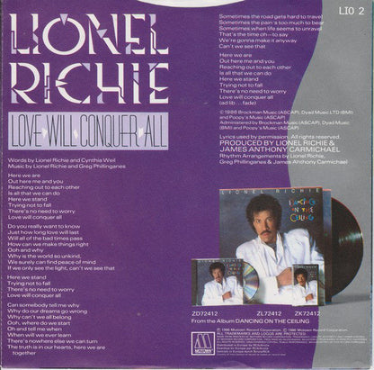 Lionel Richie - Love Will Conquer All 14779 Vinyl Singles Vinyl Goed / Hoes Goed