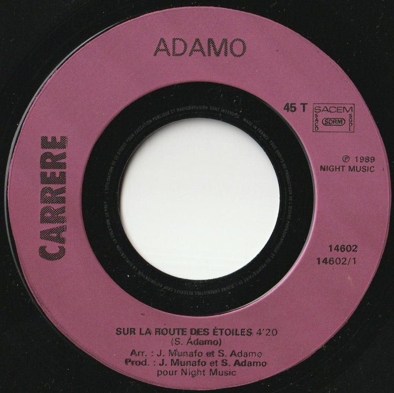 Adamo - Sur La Route Des Etoiles 42440 Vinyl Singles Vinyl Goed / Hoes Generic
