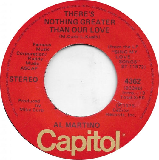 Al Martino - There's Nothing Greater Than Our Love 41834 Vinyl Singles Vinyl Goed / Hoes Generic