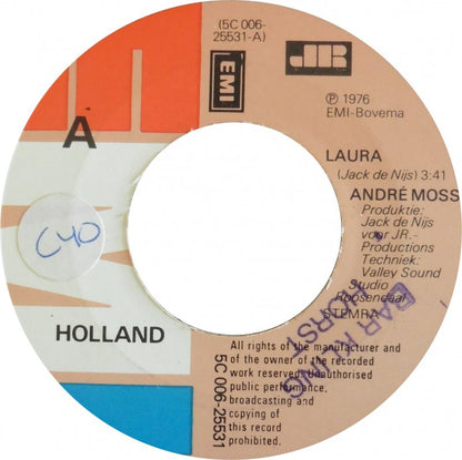 André Moss - Laura 29941 (B) Vinyl Singles Vinyl Goed / Hoes Redelijk