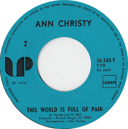Ann Christy - Could It Be Happiness Vinyl Singles Vinyl Zeer Goed / Hoesje Generic "VINYLSINGLES.NL"