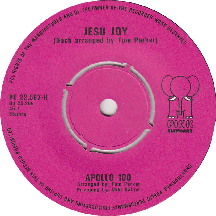 Apollo 100 - Jesu Joy 12265 Vinyl Singles Vinyl Goed / Hoes Goed