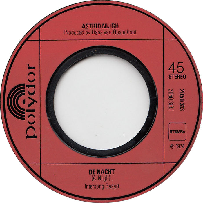 Astrid Nijgh - De Nacht Vinyl Singles Vinyl Zeer Goed / Hoesje Generic "VINYLSINGLES.NL"