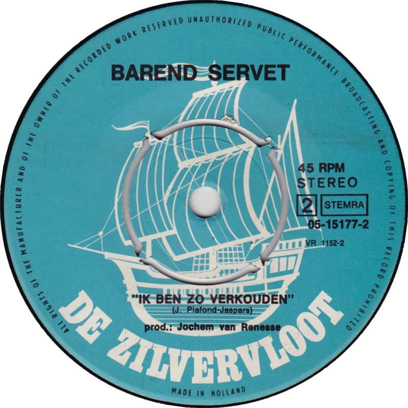 Barend Servet - Waar Moet Dat Heen Vinyl Singles Vinyl Zeer Goed / Hoesje Generic "VINYLSINGLES.NL"