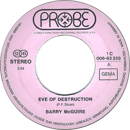 Barry McGuire - Eve Of Destruction Vinyl Singles Vinyl Zeer Goed / Hoesje Generic "VINYLSINGLES.NL"