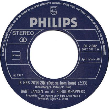 Bart Jansen And The Schuumhappers - I Have Such A Zin 33426