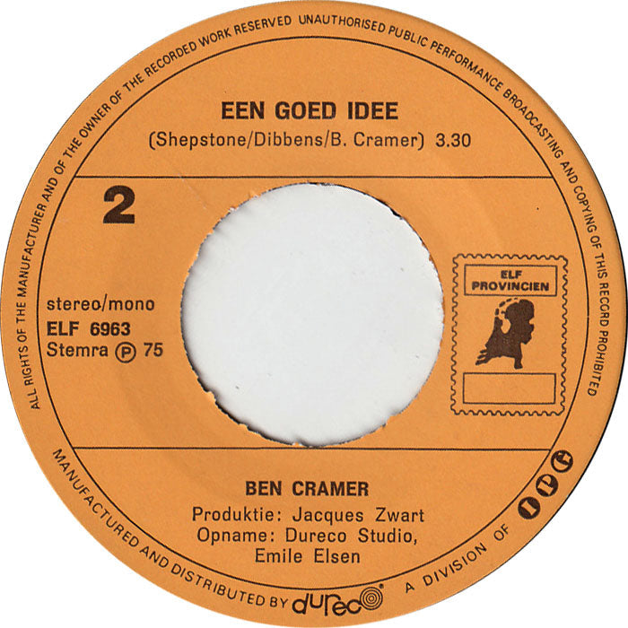 Ben Cramer - Jij Hield Niet Van Mij 32615 Vinyl Singles Vinyl Zeer Goed / Hoesje Goed "VINYLSINGLES.NL"