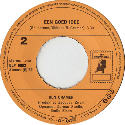 Ben Cramer - Jij Hield Niet Van Mij 32615 Vinyl Singles Vinyl Zeer Goed / Hoesje Goed "VINYLSINGLES.NL"