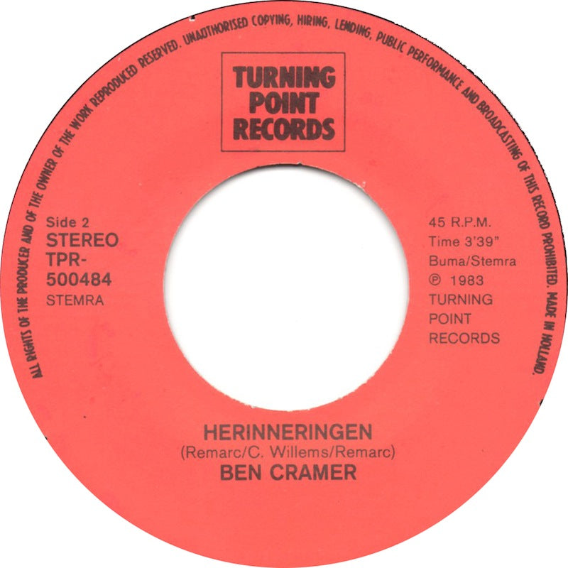 Ben Cramer - Laat Me 30898 Vinyl Singles Vinyl Zeer Goed / Hoesje Goed "VINYLSINGLES.NL"