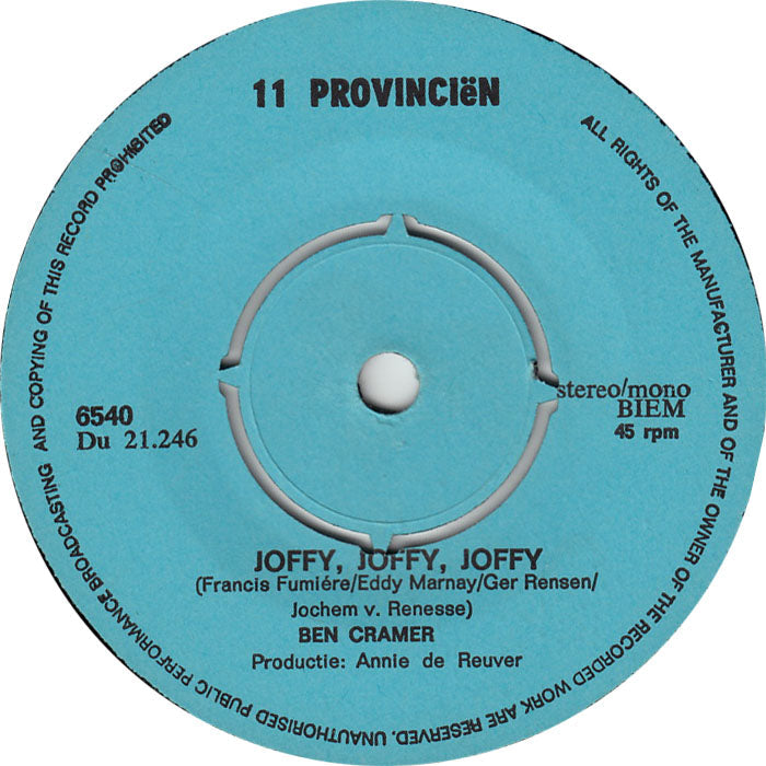 Ben Cramer - Yoffy Yoffy Yoffy 42044 Vinyl Singles Vinyl Zeer Goed / Hoesje Goed "VINYLSINGLES.NL"