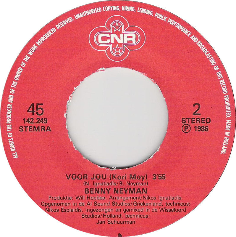 Benny Neyman - Laat Me Huilen 40354 Vinyl Singles Vinyl Zeer Goed / Hoesje Goed "VINYLSINGLES.NL"