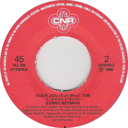 Benny Neyman - Laat Me Huilen 40354 Vinyl Singles Vinyl Zeer Goed / Hoesje Goed "VINYLSINGLES.NL"
