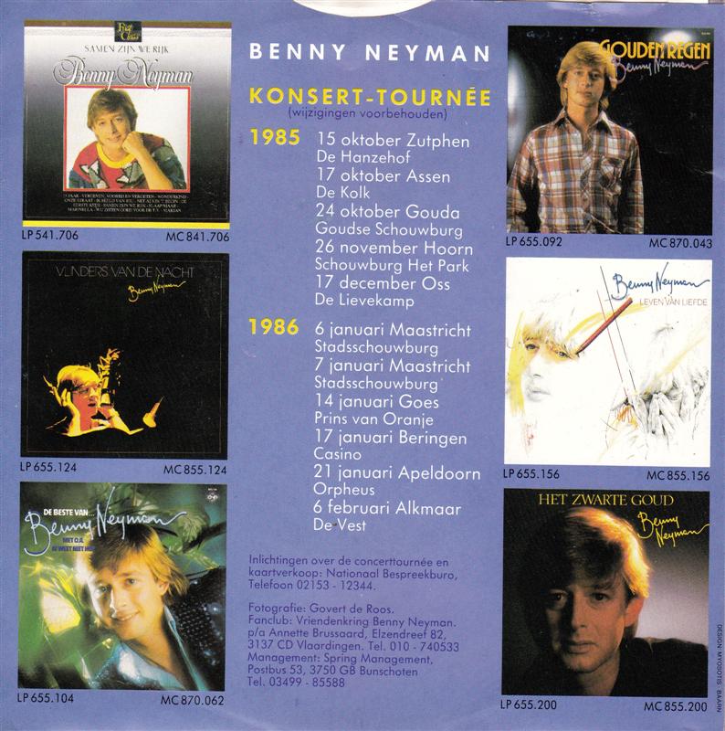Benny Neyman - Zolang Je Bij Me Bent 32610 Vinyl Singles Vinyl Goed / Hoes Goed