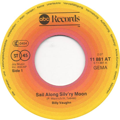 Billy Vaughn - Sail Along Silv'ry Moon Vinyl Singles Vinyl Zeer Goed / Hoesje Generic "VINYLSINGLES.NL"