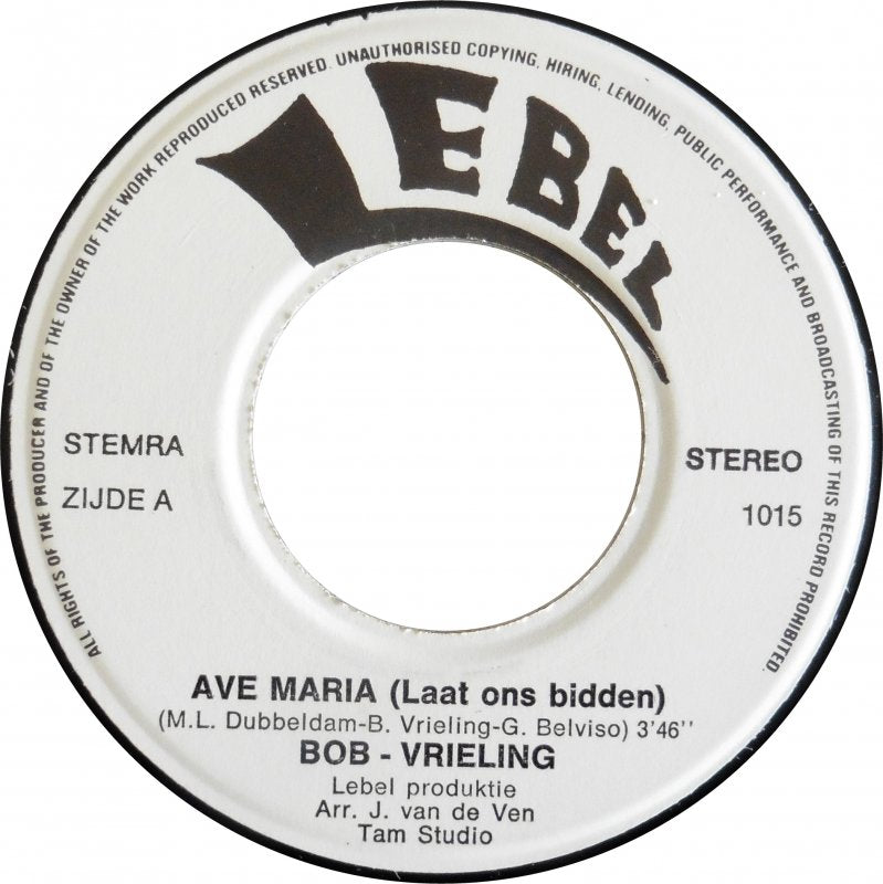 Bob Vrieling - Ave Maria 41826 Vinyl Singles Vinyl Goed / Hoes Generic