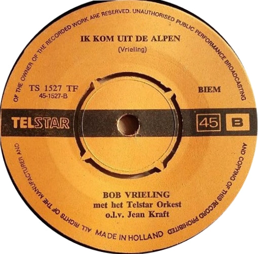 Bob Vrieling - Prikkebeen Vinyl Singles Vinyl Zeer Goed / Hoesje Generic "VINYLSINGLES.NL"