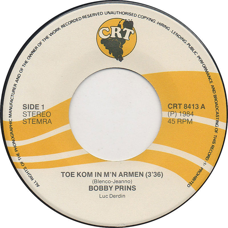 Bobby Prins - Toe Kom In M'n Armen 36043 Vinyl Singles Vinyl Zeer Goed / Hoesje Goed "VINYLSINGLES.NL"