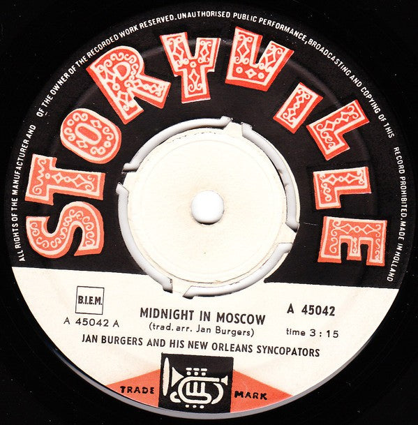 Jan Burgers And His New Orleans Syncopators - Midnight In Moscow 17223 Vinyl Singles Vinyl Goed / Hoes Generic